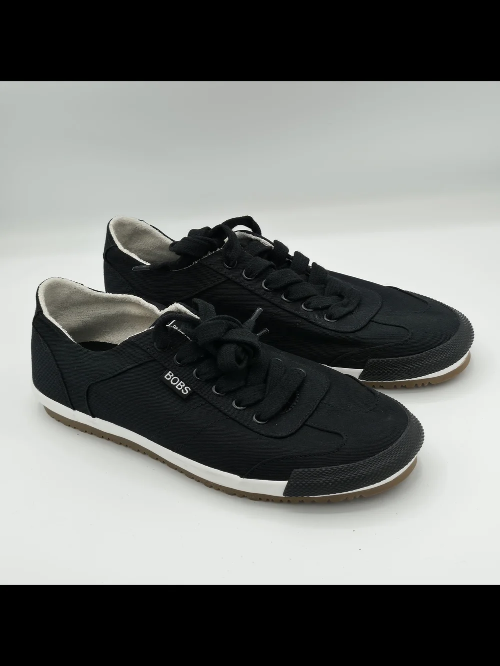 Skechers BOBS Men's Black Low-Profile Canvas Sneakers